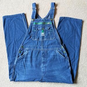 Men's Liberty Denim Overalls Bibs Utility Carpenter Farmer Blue Size 36x37
